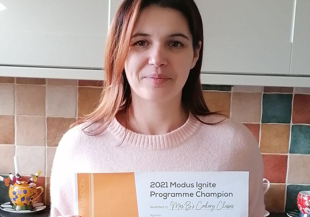 Mrs B's Cookery Classes - Sarah Baignet Modus Ignite 2022 Champion