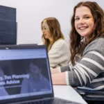 Accountant from Modus in the Abingdon office while at work.